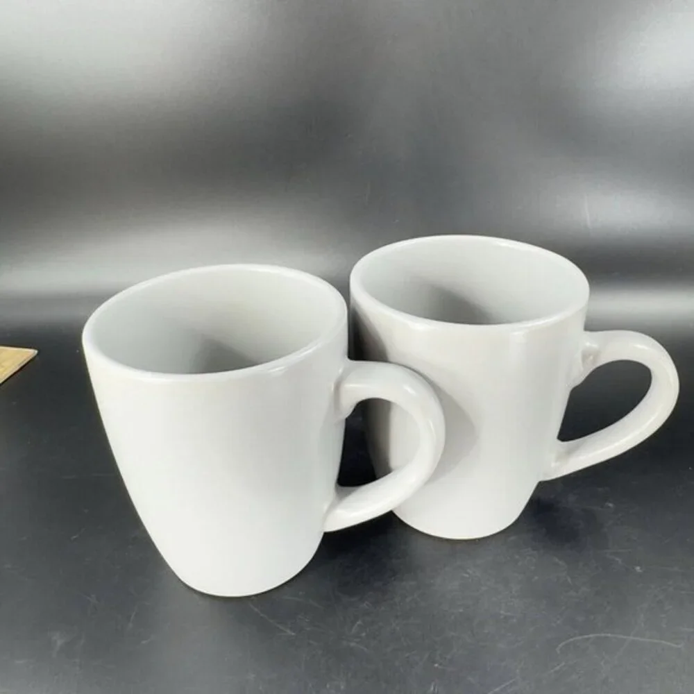 Balvery BIA Aura Solid Stone Gray Ceramic 12 ounce Coffee Mug Cup Porcelain Set2